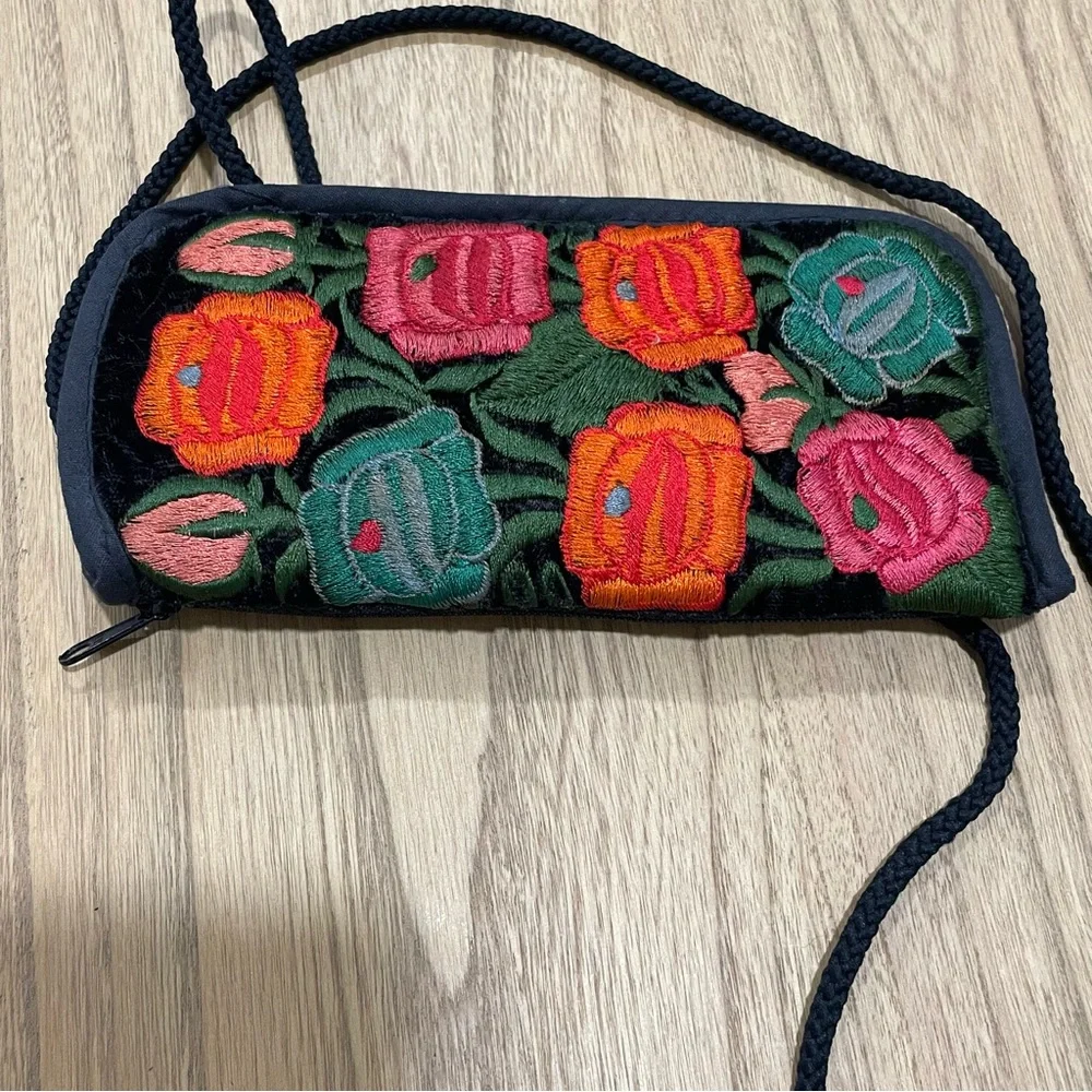 Mini Crossbody Velvet Embroidered Phone Card Holders